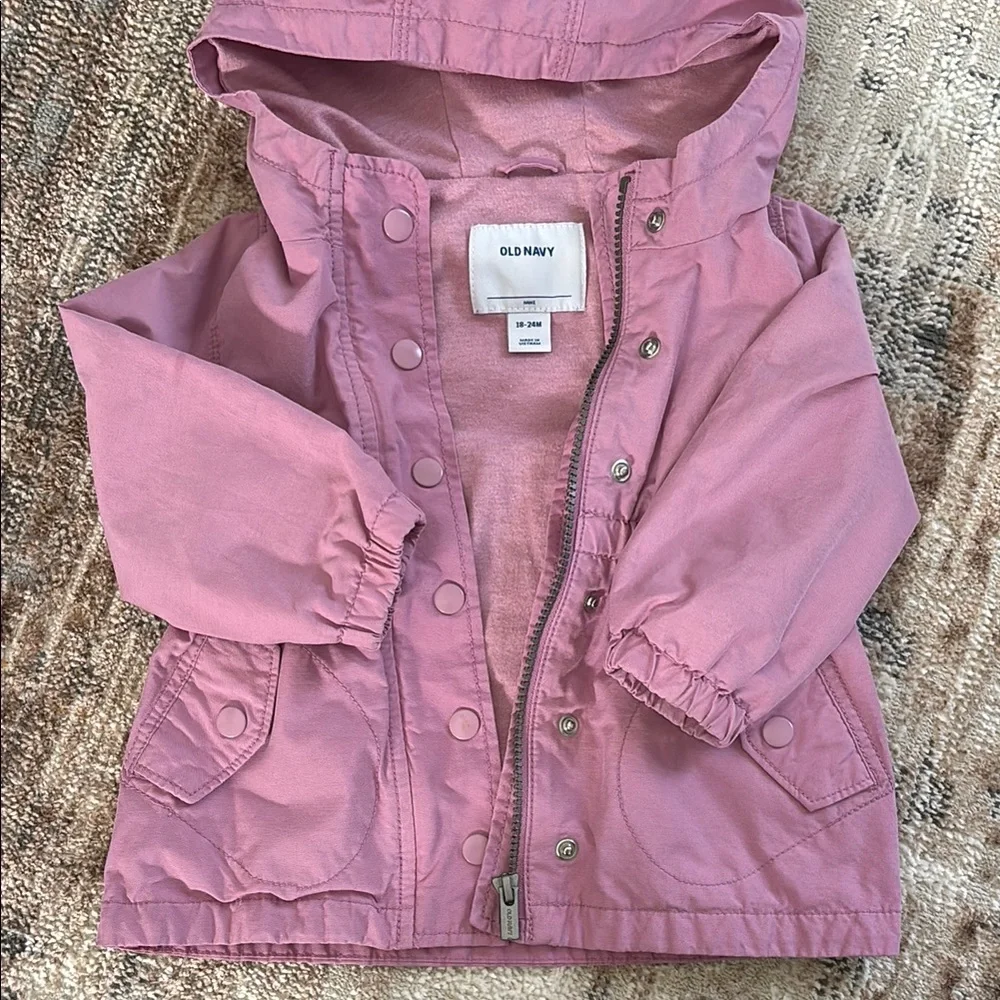 Old Navy Pink Hooded Kids Raincoat